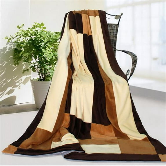 ONITIVA-BLK-044 Onitiva - Fashion Match Soft Coral Fleece Patchwork Throw Blanket