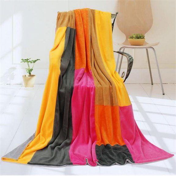 Onitiva - Flower Fairy Soft Coral Fleece Patchwork Throw Blanket