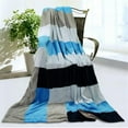 thumbnail image 1 of Onitiva - Love is blue Soft Coral Fleece Patchwork Throw Blanket, 1 of 1