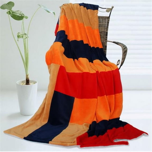 ONITIVA-BLK-073 Onitiva - New Day Soft Coral Fleece Patchwork Throw Blanket