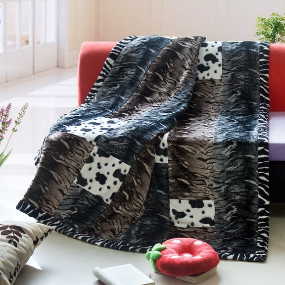 Onitiva - Primeval Flavor -B Patchwork Throw Blanket (86.6 by 63 inches)