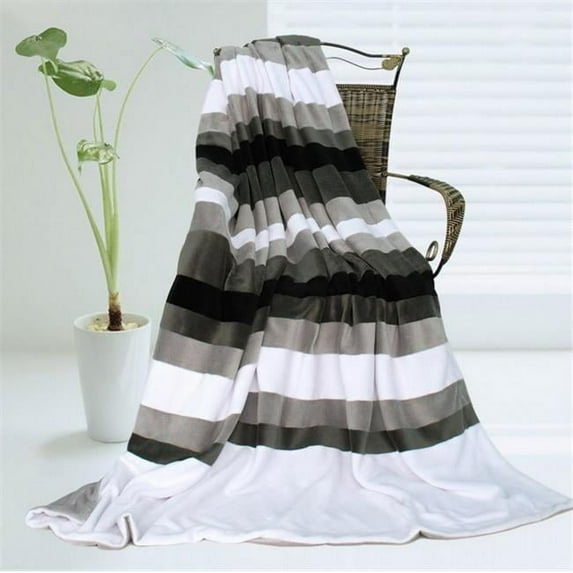 ONITIVA-BLK-023 Onitiva - Stripes - Simplicity Soft Coral Fleece Patchwork Throw Blanket