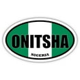 thumbnail image 1 of Onitsha Nigeria Flag Oval Decal Vinyl Bumper Sticker 3x5 inches, 1 of 3
