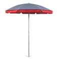 thumbnail image 1 of Oniva 5.5 Ft Portable Beach Umbrella with UPF 50 plus Sun Protection and Tilt Pole, Blue Pinstripe Pattern, 1 of 10