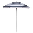 thumbnail image 1 of Oniva 5.5 Ft Portable Beach Umbrella with UPF 50 plus Sun Protection and Tilt Pole, Blue and White Stripe, 1 of 10