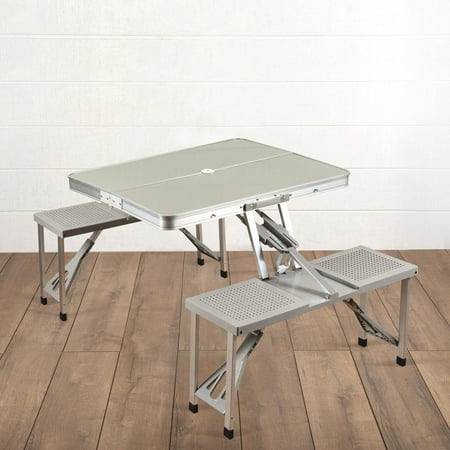 Oniva Aluminum Portable Picnic Table with Seat