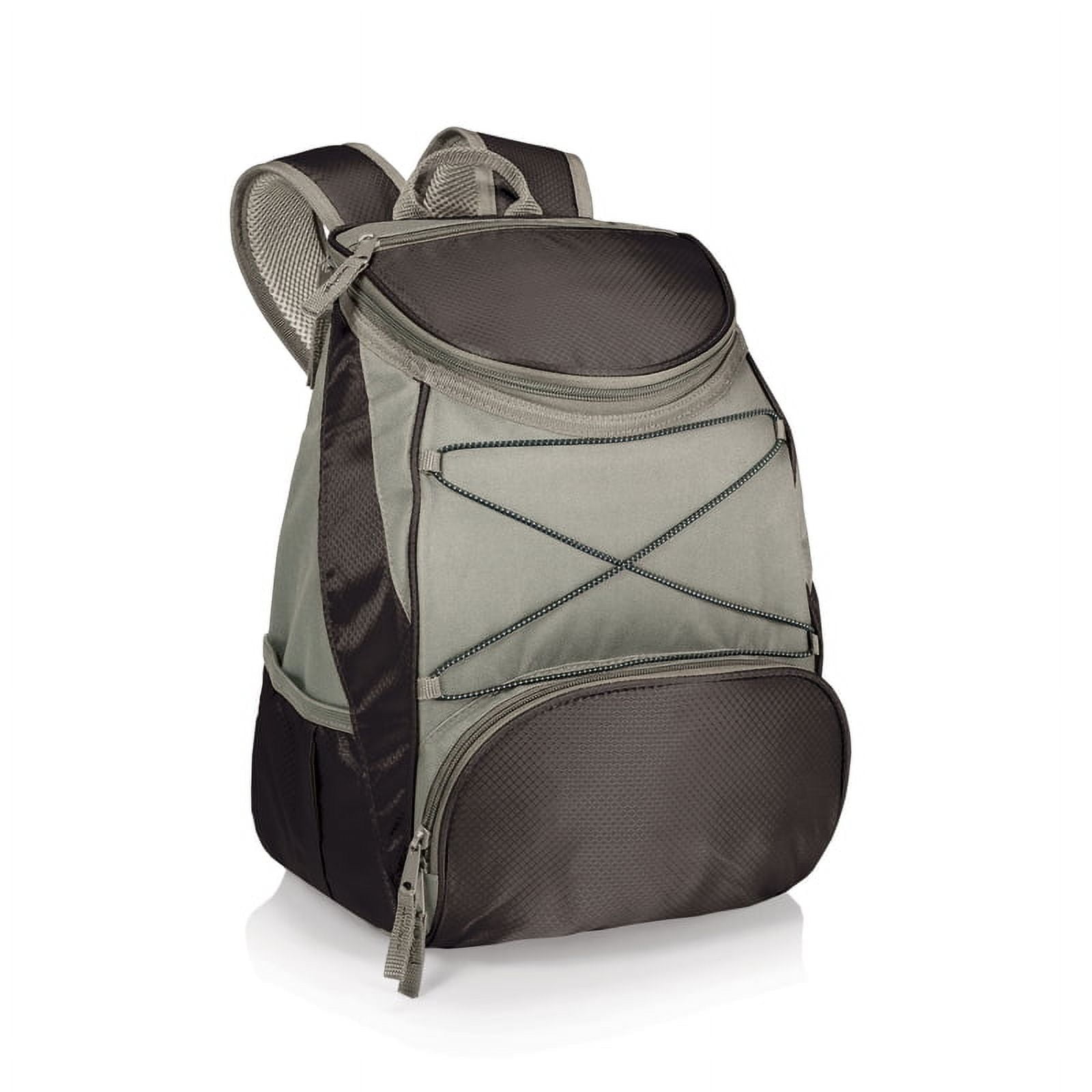 Black and Gray Insulated Polyester Backpack Cooler with Pack Straps