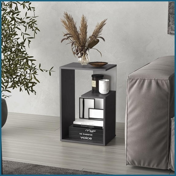 Onix White 3-Tier Coffee Table 25" High, Space-Saving with Ample Storage for Living Room