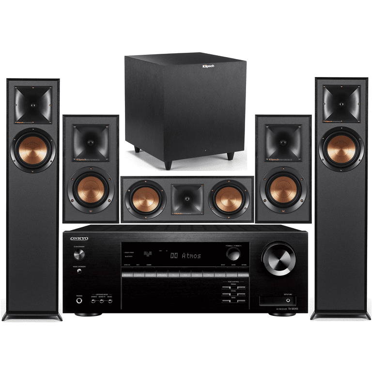 Onkyo 5.2 Channel Wireless Bluetooth 4K 3D A V Surround Sound Receiver Klipsch Multimedia Home Theater Speaker System