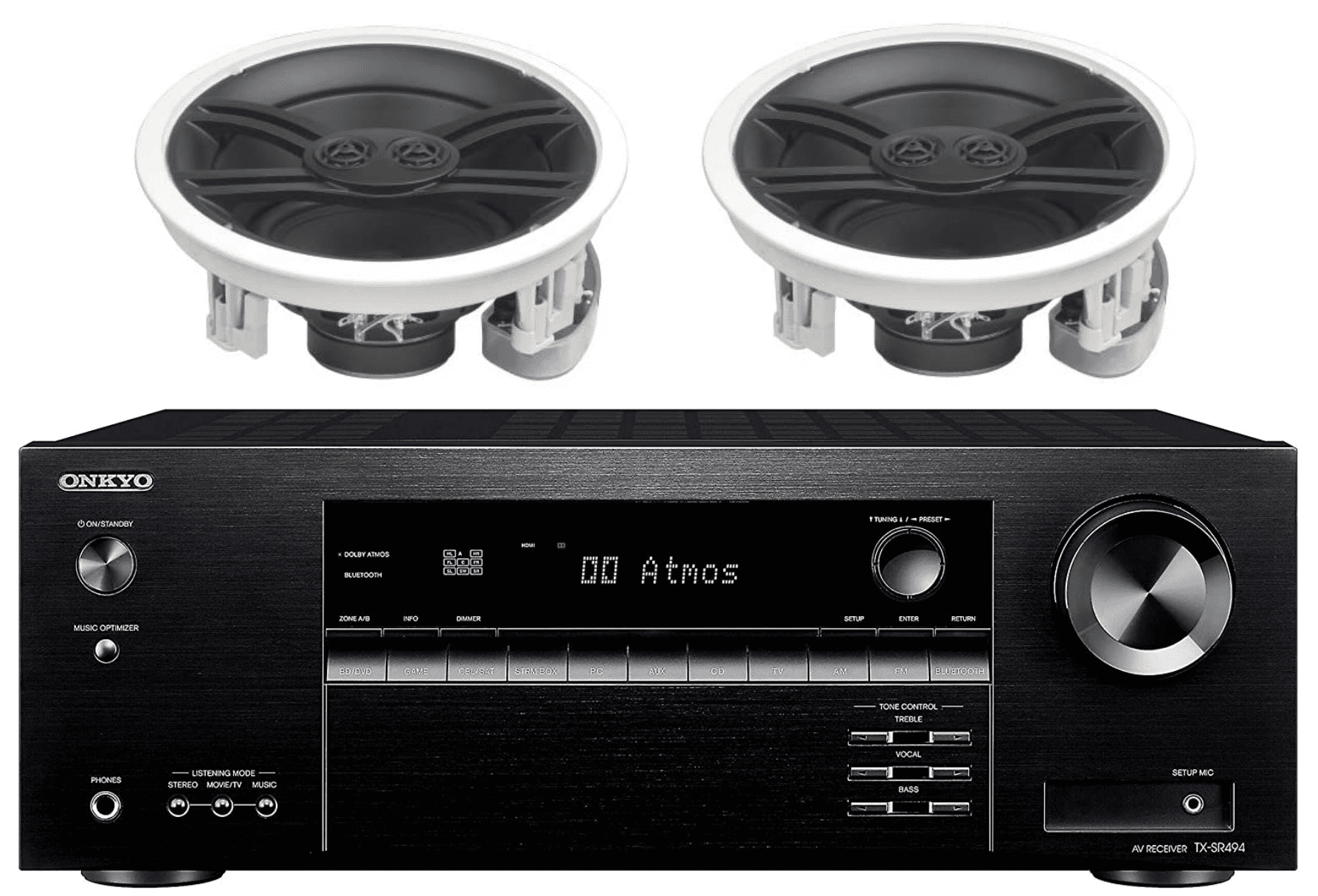Onkyo 7.2Ch Wireless Bluetooth 4K 3D Receiver + Yamaha 100W