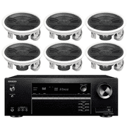 Onkyo 7.2 Channel Wireless Bluetooth 4K 3D A/V Surround Sound Receiver + Yamaha 3-Way 100 watts In-Wall/Ceiling Surround Sound Home Theater Speaker Package Set Of 6