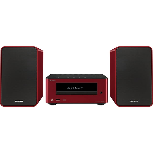 Onkyo CS-355 Mini Hi-Fi System, 30 W RMS, iPod Supported, Red