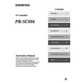 thumbnail image 1 of Instruction Manual ONLY for Onkyo Integra PR-SC886 AV Controller Owners Instruction Manual REPRINT, 1 of 1