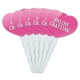 thumbnail image 1 of Online Chatting Heart Love Cupcake Picks Toppers - Set of 6, 1 of 1