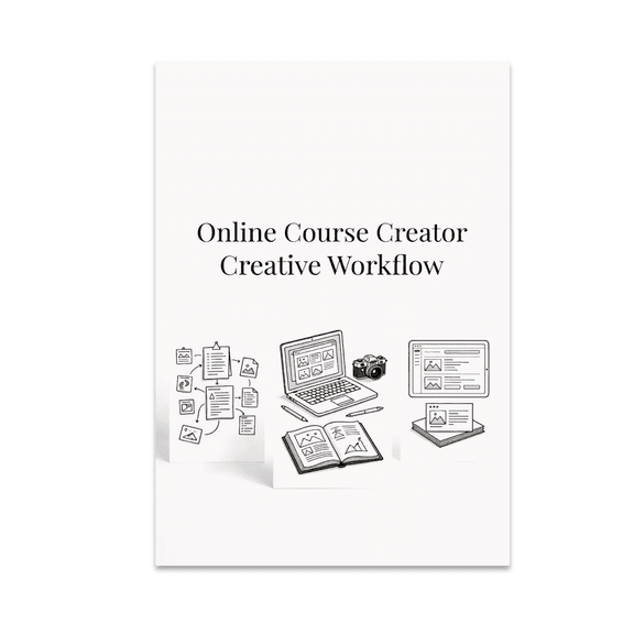 Online Course Creator Creative Workflow Poster, Educators and Digital Entrepreneurs in Classrooms and Offices, 13x19 Glossy Paper
