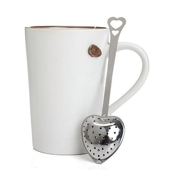 Kingtowag Funnel, Stainless Steel Tea Infuser Spoon Strainer Steeper Handle Tea Strainer Tool, Heart-Shaped Tea Strainer, Home Essentials 1Pc Handle Tea Clip