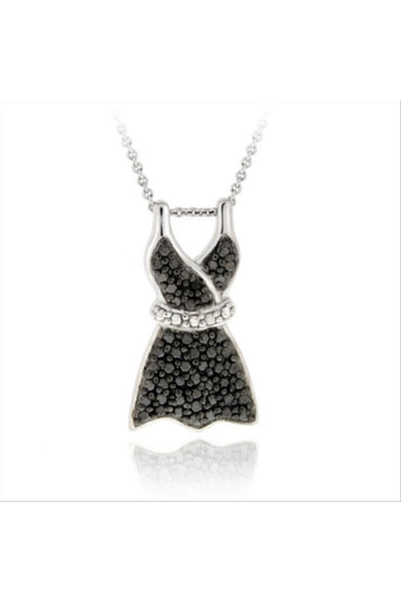 Online Diamond Jewelry 1Ct Round Cut Black Diamond Women's Dress Pendant 14K Two Tone Gold Plated Silver