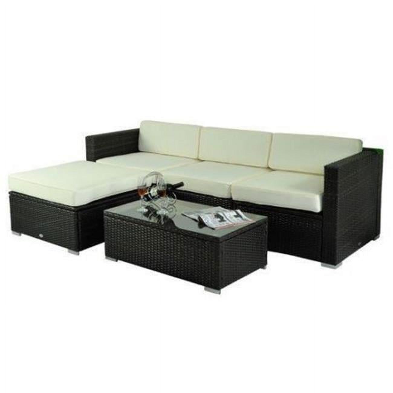 Online Gym Shop CB15460 Outdoor Patio PE Rattan Wicker Sofa Chaise Lounge Furniture - 5 Piece - image 1 of 10