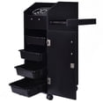 thumbnail image 1 of Online Gym Shop CB17059 Beauty Salon Spa Rolling Trolley 4 Storage Trays & Locking Door, 1 of 4