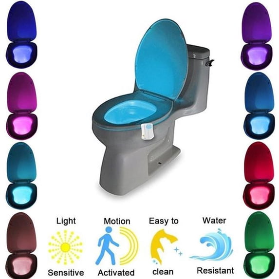 Online Gym Shop CB18856 Automatic LED Motion Activated Night Light Sensor for Toilet Seat