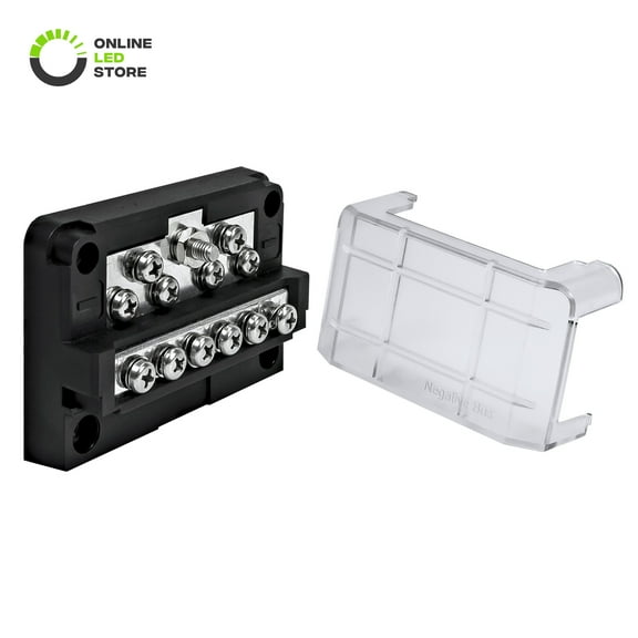 Online LED Store 12-Way Modular Ground Terminal Block Copper Bus Bar for Jeep Truck Boat 0.32 lb