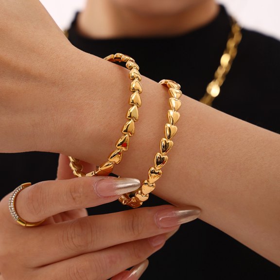Online Sensation Heart Gold-plated Stainless Steel Bracelet Light Luxury