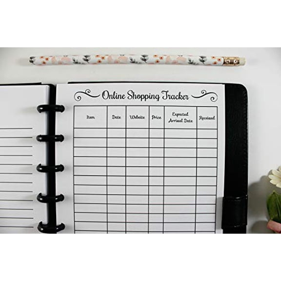 Online Shopping Tracker for 8 Disc Planners