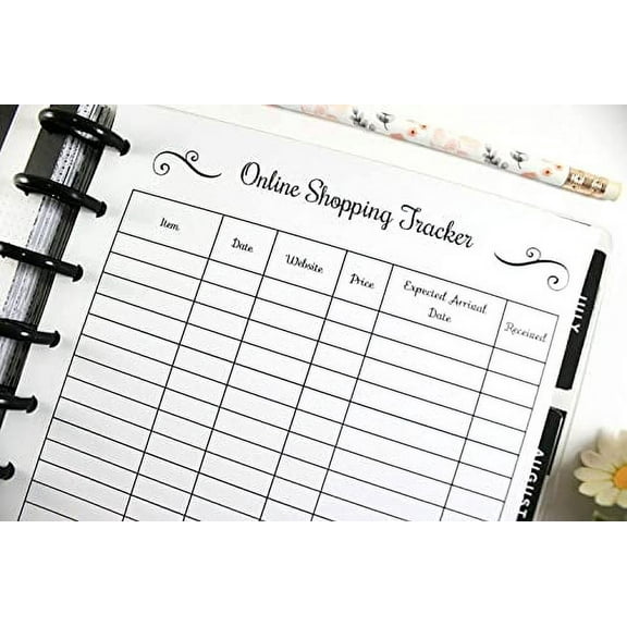 Online Shopping Tracker for 9 Disc Happy Planners