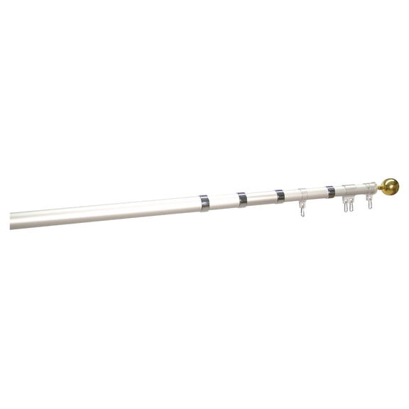 Online Stores 18ft White Metal Telescoping Flagpole Online Stores, Inc. Brand