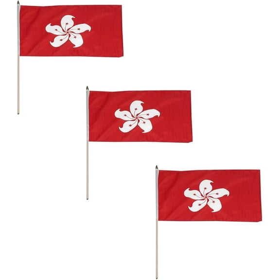 Online Stores Hong Kong Flag 12 x 18 inch - 3 PK