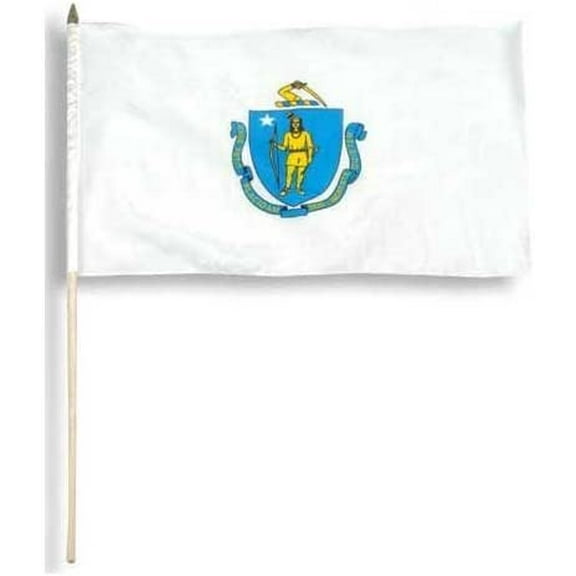 Online Stores, Inc. Massachusetts Flag 12 x 18 inch