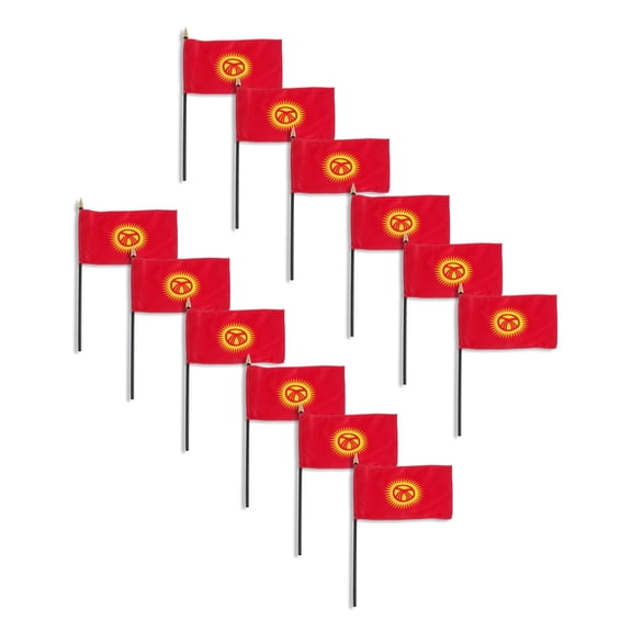 Online Stores Kyrgyzstan Polyester Flag 4in x 6in - 12 PK