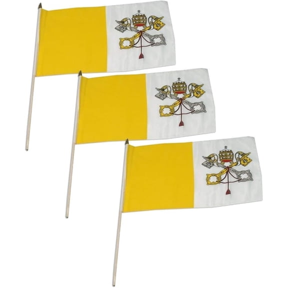 Online Stores Vatican City Flag 12 x 18 inch - 3 PK