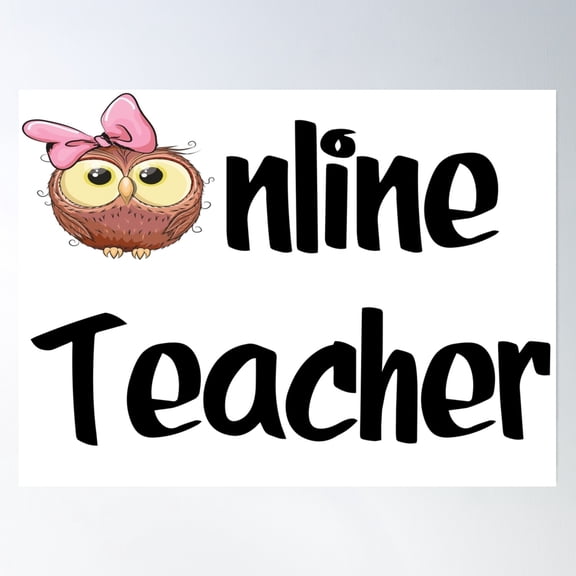 Online Teacher Cute Owl Poster Wall Art, Modern Wall Decor, 8x12 UNFRAMED