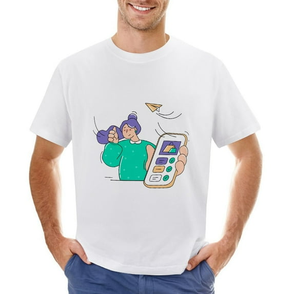 Online-shop Men’s Graphic T-shirt Vintage Short Sleeve Sport Tee White 2XL
