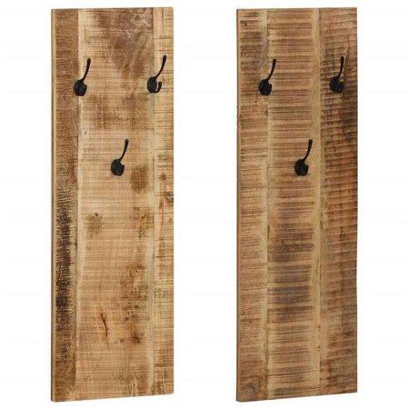 OnlineGymShop CB23938 Rustic Wood Wall-Mounted Hallway Coat Rack 14' - 2 pc SMW