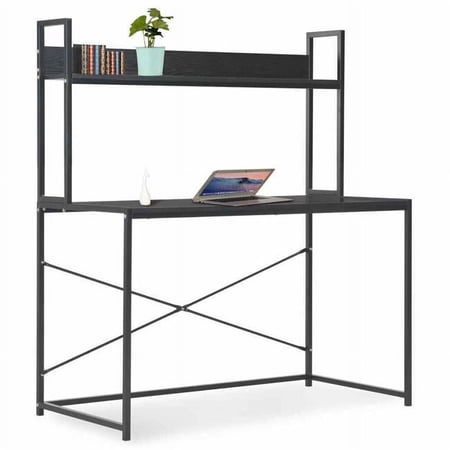 OnlineGymShop CB23968 47 in. Computer Desk with Shelves, Black