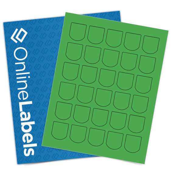 OnlineLabels 1.25" x 1.375" Labels - True Green - 10 Sheets, 300 Labels