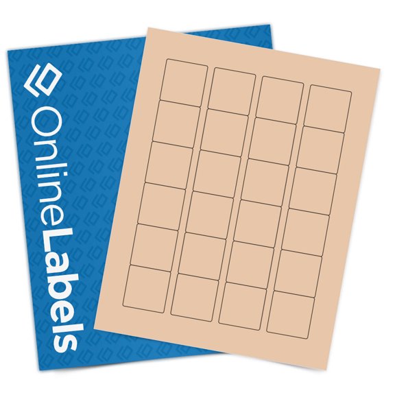 OnlineLabels 1.5" x 1.5" Square QR Code Labels - Light Tan - 10 Sheets, 240 Labels