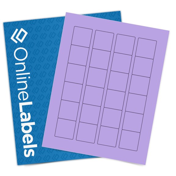 OnlineLabels 1.5" x 1.5" Square QR Code Labels - True Purple - 10 Sheets, 240 Labels