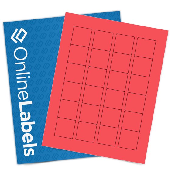 OnlineLabels 1.5" x 1.5" Square QR Code Labels - True Red - 10 Sheets, 240 Labels