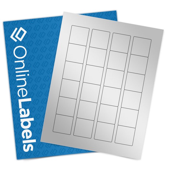 OnlineLabels 1.5" x 1.5" Square QR Code - Silver Foil Inkjet - 10 Sheets, 240 Labels