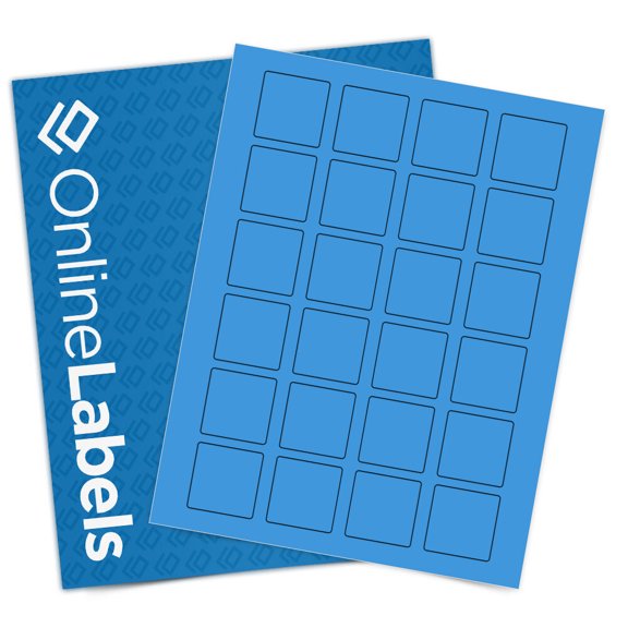 OnlineLabels 1.5" x 1.5" Square Square Labels - True Blue - 10 Sheets, 240 Labels