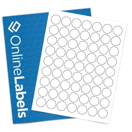 OnlineLabels 1" Circle Labels - White Matte - 10,000 Sheets, 630,000 Labels