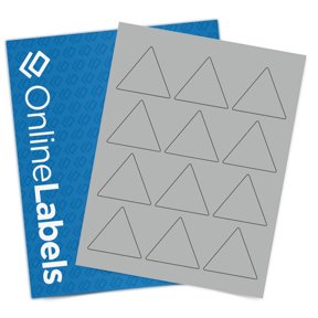 OnlineLabels 2.5" x 2.1651" Triangle Labels - True Gray - 25 Sheets, 300 Labels