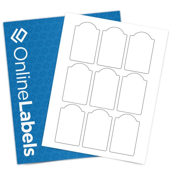 OnlineLabels 2" x 3.25" Arched Labels - White Matte - 10 Sheets, 90 Labels