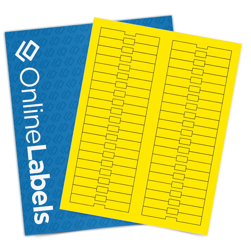 OnlineLabels 3.375" x 0.5" Rectangle Labels - True Yellow - 10 Sheets, 400 Labels