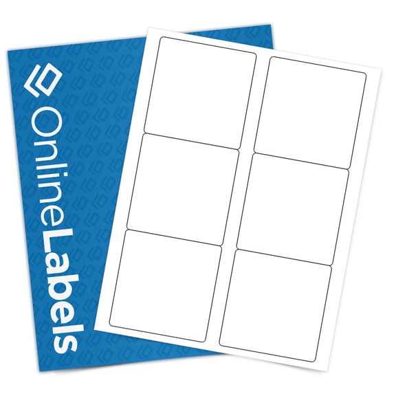 OnlineLabels 3.5" x 3.5" Rectangle Labels - Weatherproof Matte - 25 Sheets, 150 Labels