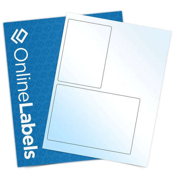 OnlineLabels 3.5" x 5" & 6.75" x 4.5" - White Gloss Inkjet - 10 Sheets, 20 Labels
