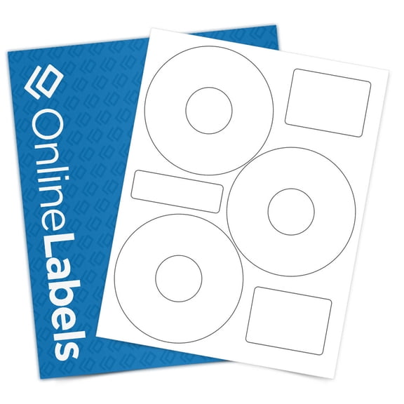 OnlineLabels 4.52" CD Circle Labels - White Matte - 10 Sheets, 30 Labels
